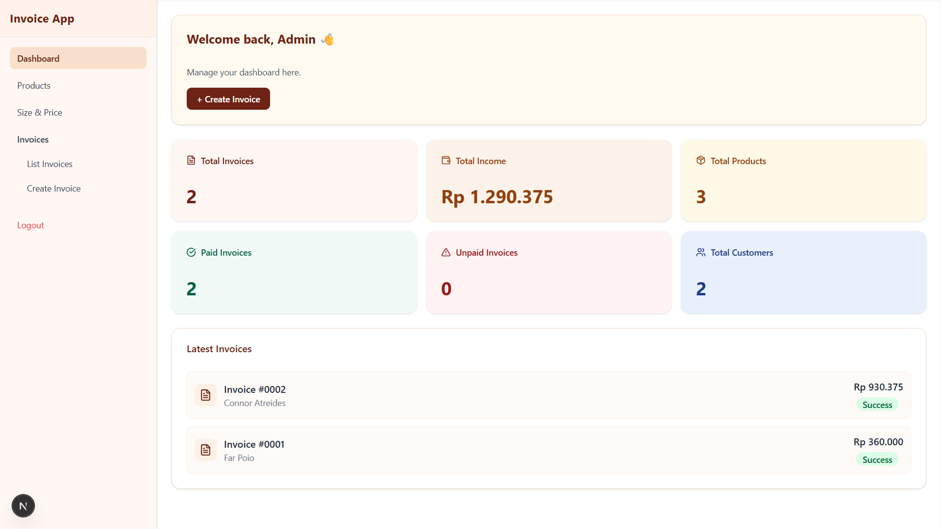 Home page